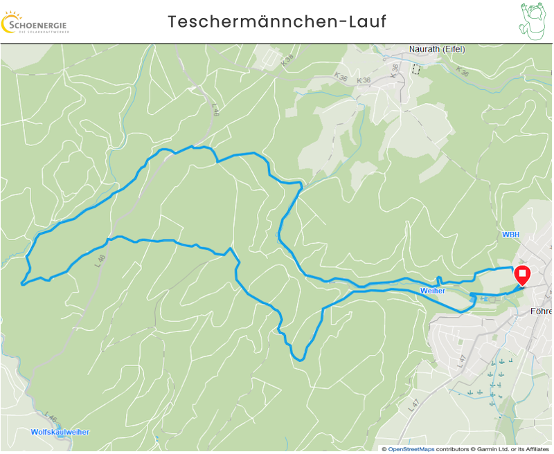 Streckenkarte Meulenwald-Föhren-Lauf